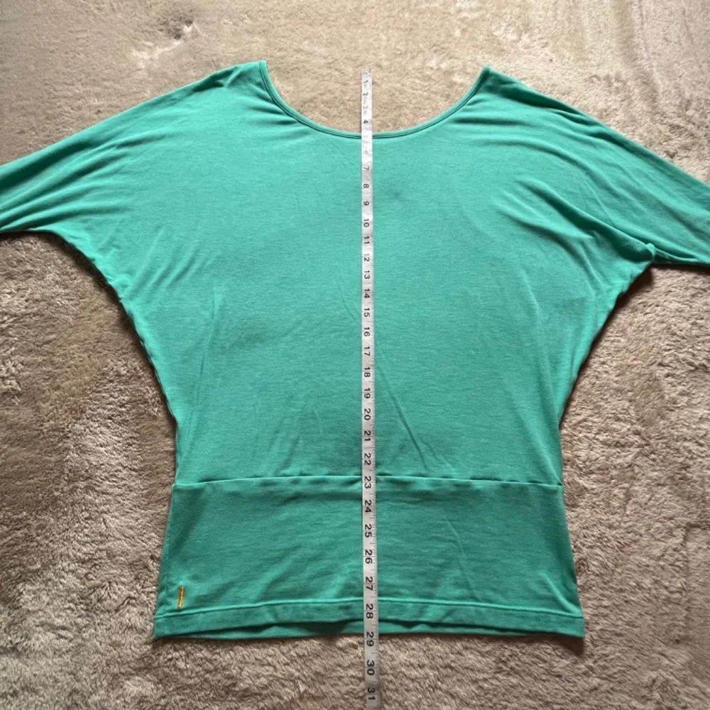 Women's Turquoise Batwing Workout Yoga Top Blouse L/S Loose Fit Athletic - Picture 10 of 12